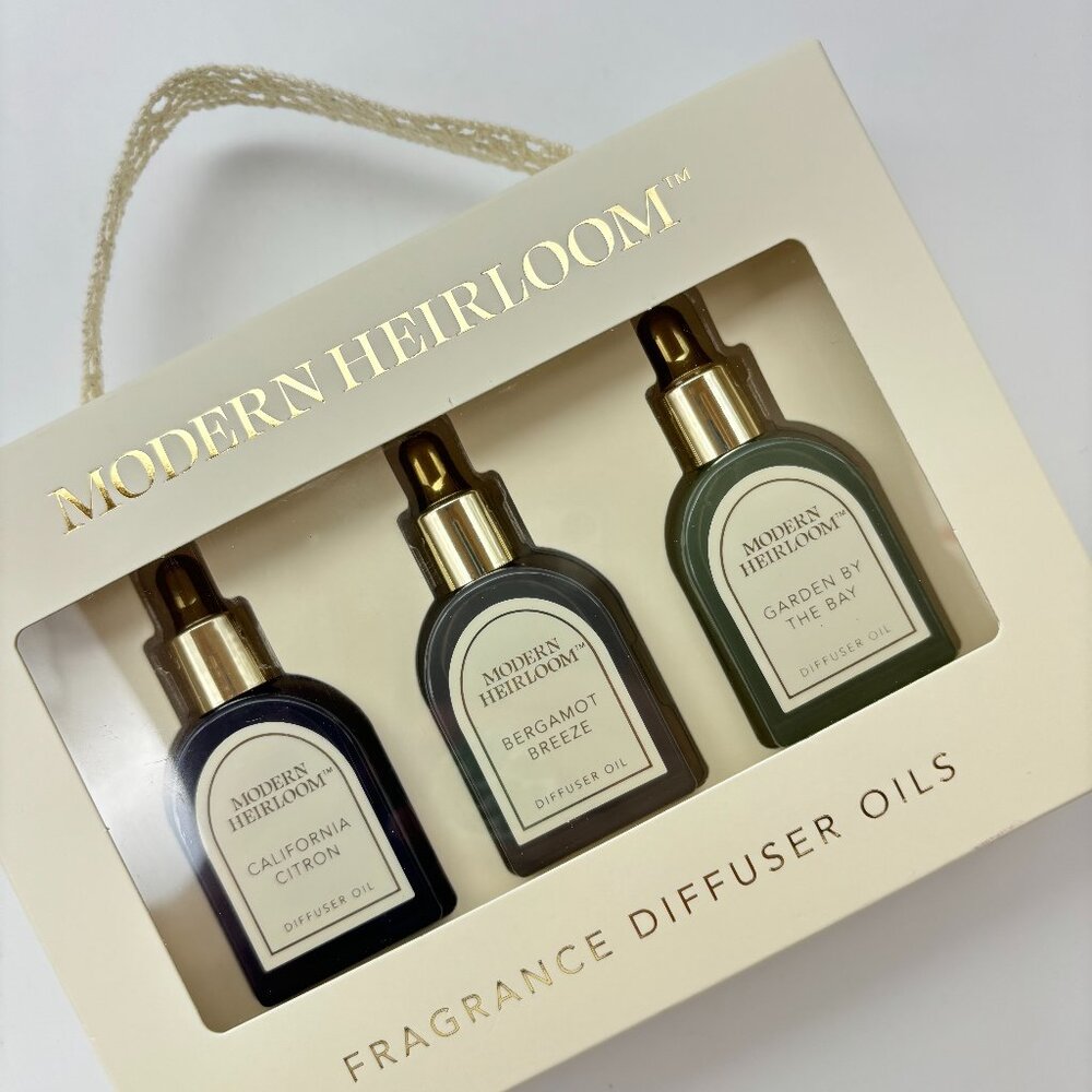 Sand & Fog Modern Heirloom Fragrance Diffuser Oils Dropper Bottles Gift Box Set